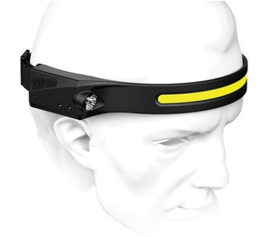 פנס ראש נטען פנורמי + ממוקד + חיישן דגם 1041888