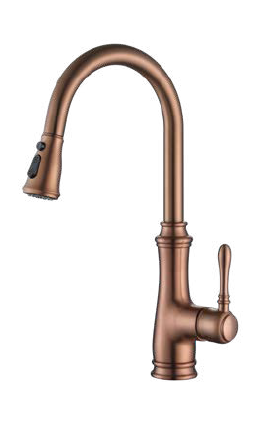 ברז מטבח מפואר נשלף 2 מצבים דגם 12185 רוז גולד