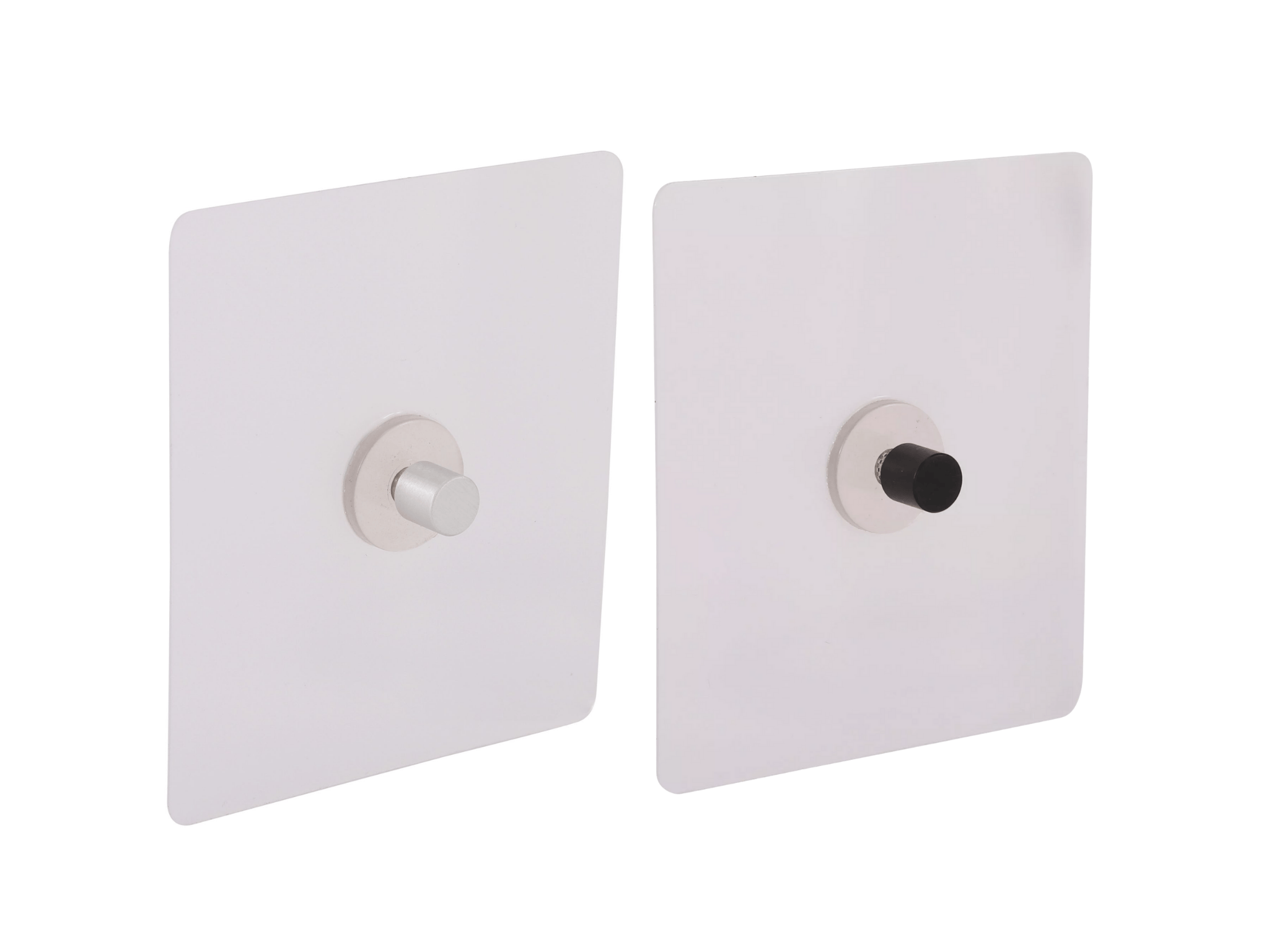 טורינו מט - זוג מדבקות לתליית מדפי רשת ללא קידוח - שחור/אלומיניום מט