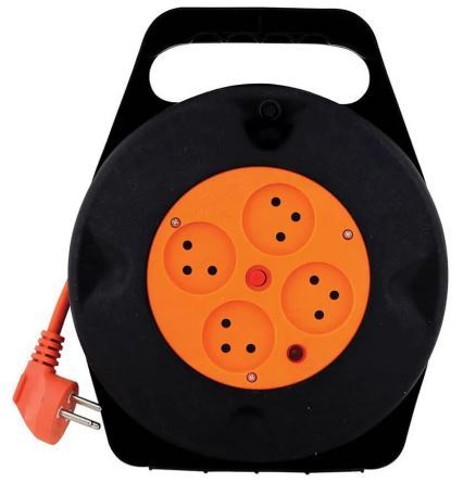 תוף כבל מאריך 10 מטר 4 שקעים