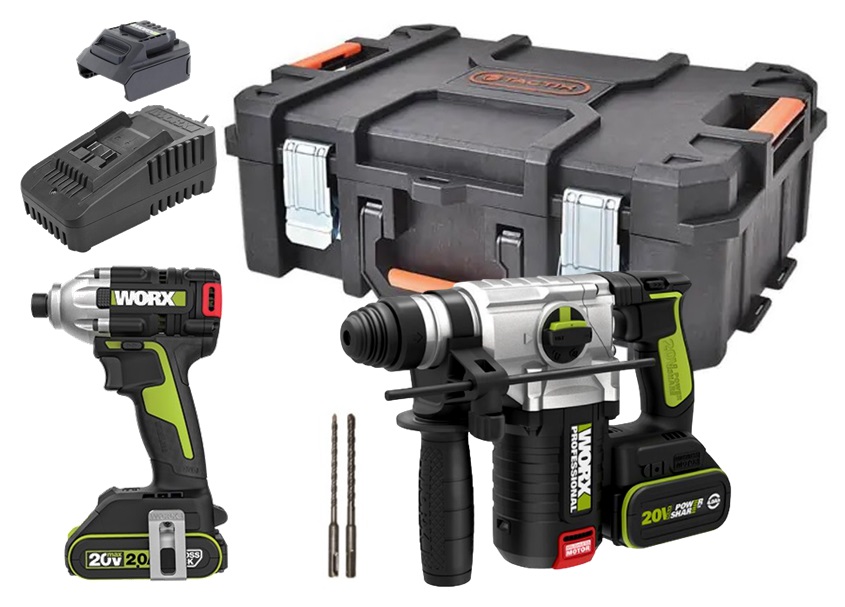 סט פטישון עוצמתי + מברגת אימפקט מנוע ללא פחמים 20V דגמים WU290+WU388