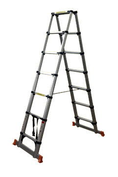 סולם טלסקופי מקצועי כפול 2 מ' + הגנת אצבעות דגם KR-4.0-DOUBLE-X