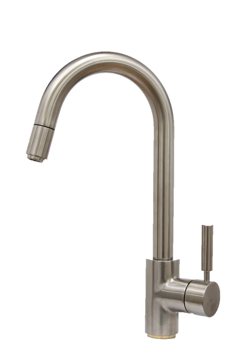 ברז נשלף גבוה למטבח מצב זרימה אחד דגם 1213 ניקל מוברש