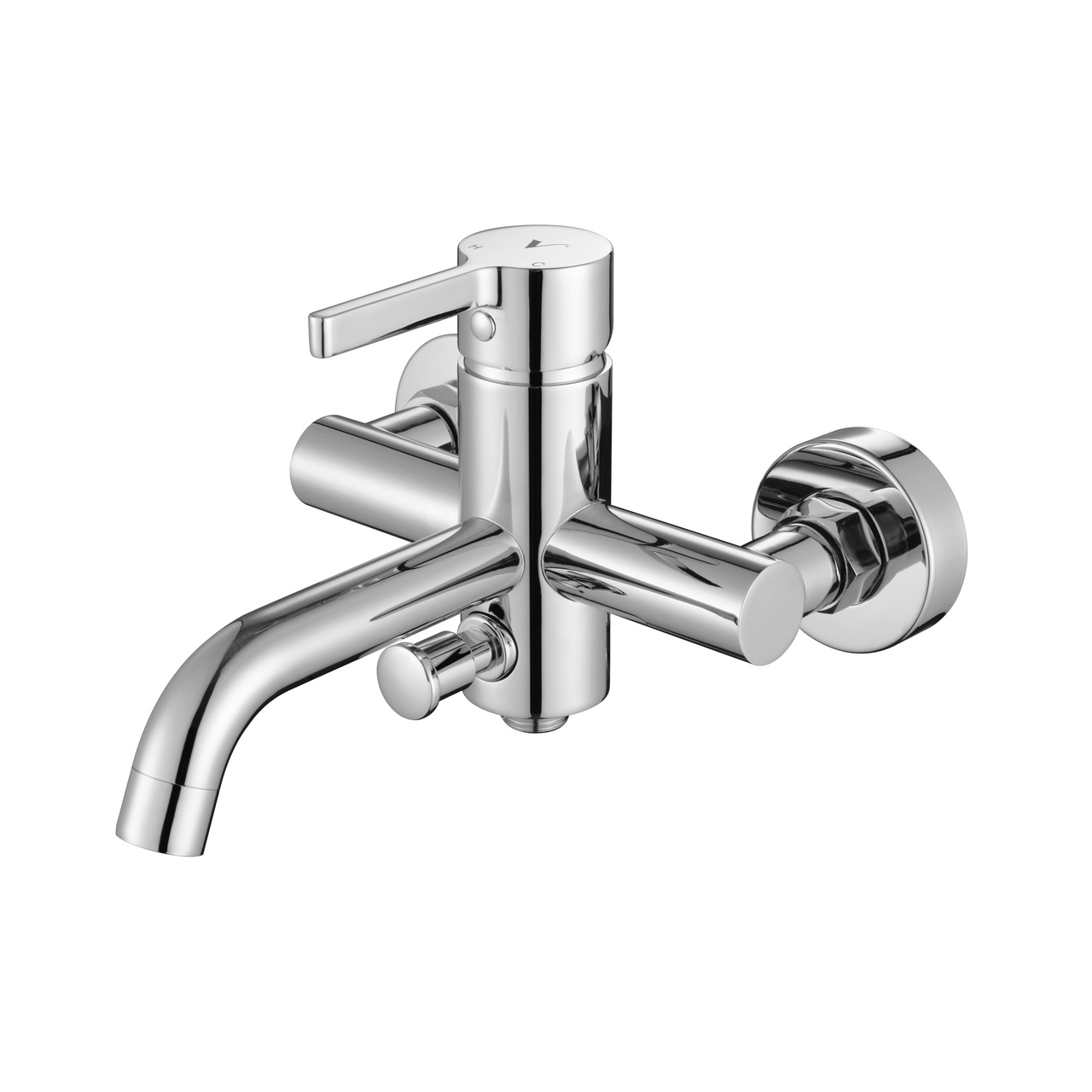 סוללה לאמבטיה עם מעביר קרמי דגם 8082 ניקל 