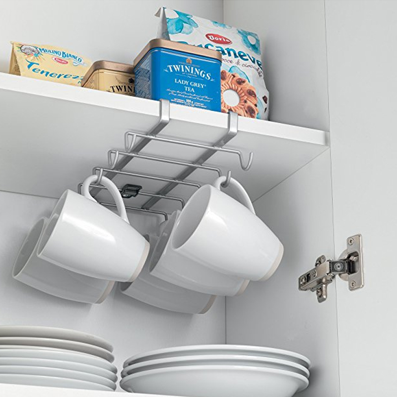 מחזיק ספלים מתכת לתליה מתחת למדף